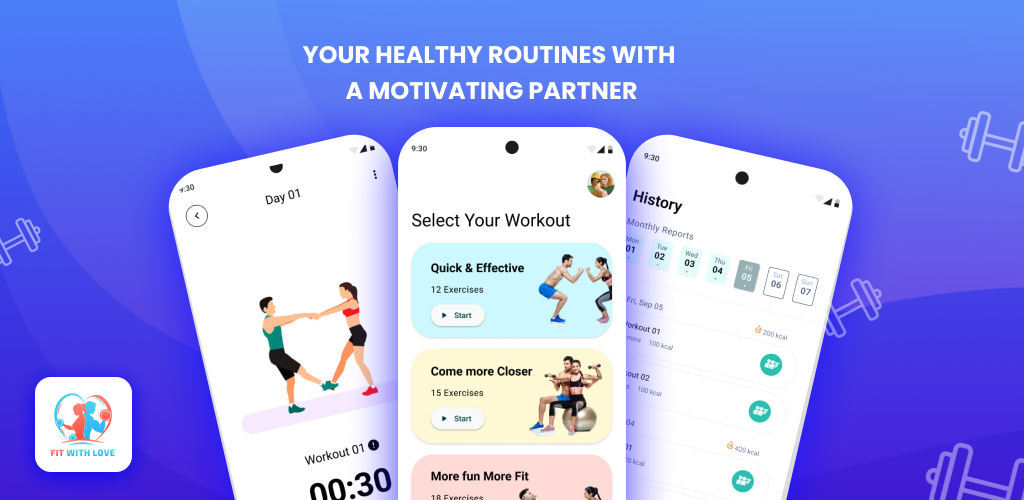 FitWithLove Couples Workout App Screenshots